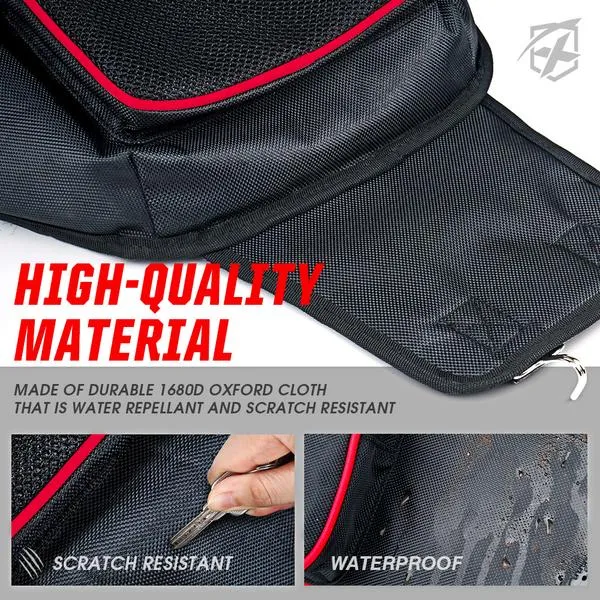 Xprite UTV Center Seat Storage Bag Polaris Razor/570/800/S 900/1000/XP/Turbo - Red / White