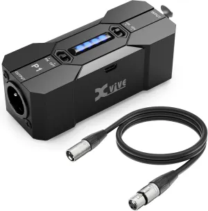 Xvive P1 Phantom Power Supply for Microphone Preamp,Condenser Microphones,Shotgun Mic,with XLR Cable